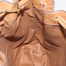CELINE Macadam Canvas Shoulder Bag PVC Beige Gold Auth YKZ1283-17