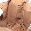 CELINE Macadam Canvas Shoulder Bag PVC Beige Gold Auth YKZ1283-18