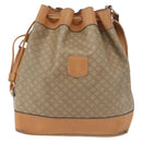 CELINE Macadam Canvas Shoulder Bag PVC Beige Gold Auth YKZ1283-13
