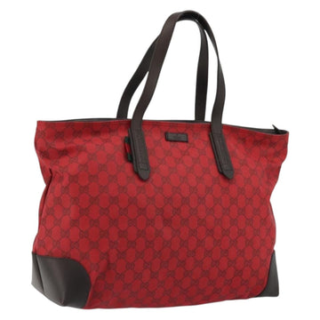 GUCCI GG Canvas Tote Bag Red Gold 308928 Auth YKZ1284A