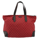 GUCCI GG Canvas Tote Bag Red Gold 308928 Auth YKZ1284A-13