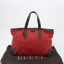 GUCCI GG Canvas Tote Bag Red Gold 308928 Auth YKZ1284A-12