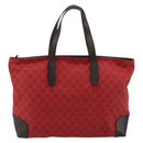 GUCCI GG Canvas Tote Bag Red Gold 308928 Auth YKZ1284A-2