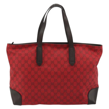 GUCCI GG Canvas Tote Bag Red Gold 308928 Auth YKZ1284A - 0