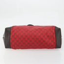 GUCCI GG Canvas Tote Bag Red Gold 308928 Auth YKZ1284A-5