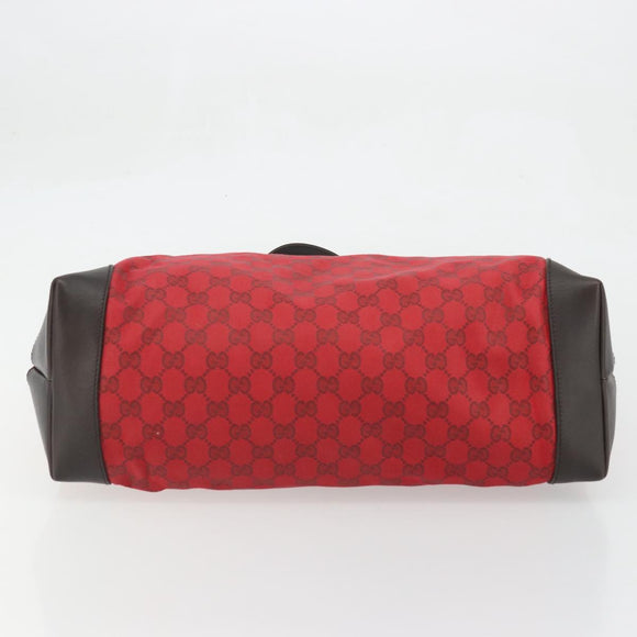 GUCCI GG Canvas Tote Bag Red Gold 308928 Auth YKZ1284A