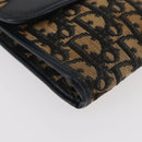Christian Dior Trotter Canvas Chain Shoulder Bag Navy Gold Auth YKZ1289-9