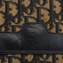 Christian Dior Trotter Canvas Chain Shoulder Bag Navy Gold Auth YKZ1289-17