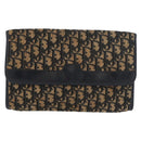 Christian Dior Trotter Canvas Chain Shoulder Bag Navy Gold Auth YKZ1289-13