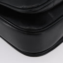 CELINE Shoulder Bag Leather Black Gold Auth YKZ129-9