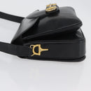 CELINE Shoulder Bag Leather Black Gold Auth YKZ129-4