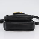 CELINE Shoulder Bag Leather Black Gold Auth YKZ129-5