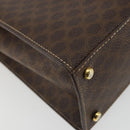 CELINE Macadam Canvas Hand Bag PVC Leather Brown Gold Auth YKZ1290-16