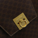 CELINE Macadam Canvas Hand Bag PVC Leather Brown Gold Auth YKZ1290-17