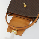 CELINE Macadam Canvas Hand Bag PVC Leather Brown Gold Auth YKZ1290-10