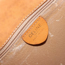 CELINE Macadam Canvas Hand Bag PVC Leather Brown Gold Auth YKZ1290-18