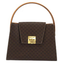 CELINE Macadam Canvas Hand Bag PVC Leather Brown Gold Auth YKZ1290-13