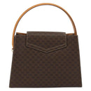 CELINE Macadam Canvas Hand Bag PVC Leather Brown Gold Auth YKZ1290-2