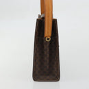 CELINE Macadam Canvas Hand Bag PVC Leather Brown Gold Auth YKZ1290-4