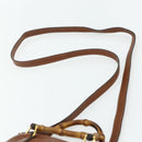 GUCCI Bamboo Hand Bag Leather 2way Brown Gold 007 1014 0231 Auth YKZ1296-15