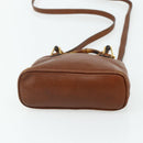 GUCCI Bamboo Hand Bag Leather 2way Brown Gold 007 1014 0231 Auth YKZ1296-5