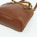GUCCI Bamboo Hand Bag Leather 2way Brown Gold 007 1014 0231 Auth YKZ1296-9