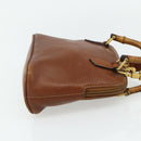 GUCCI Bamboo Hand Bag Leather 2way Brown Gold 007 1014 0231 Auth YKZ1296-4