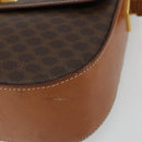 CELINE Macadam Canvas Shoulder Bag PVC Leather Brown Gold Auth YKZ1298-14