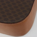 CELINE Macadam Canvas Shoulder Bag PVC Leather Brown Gold Auth YKZ1298-16