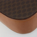 CELINE Macadam Canvas Shoulder Bag PVC Leather Brown Gold Auth YKZ1298-17