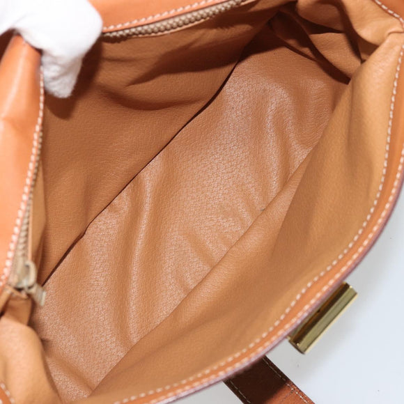 CELINE Macadam Canvas Shoulder Bag PVC Leather Brown Gold Auth YKZ1298