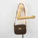 CELINE Macadam Canvas Shoulder Bag PVC Leather Brown Gold Auth YKZ1298-24