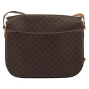 CELINE Macadam Canvas Shoulder Bag PVC Leather Brown Gold Auth YKZ1298-2