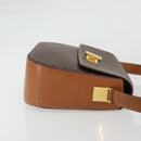 CELINE Macadam Canvas Shoulder Bag PVC Leather Brown Gold Auth YKZ1298-3