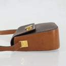 CELINE Macadam Canvas Shoulder Bag PVC Leather Brown Gold Auth YKZ1298-4