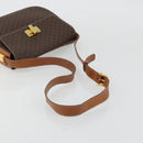 CELINE Macadam Canvas Shoulder Bag PVC Leather Brown Gold Auth YKZ1298-7