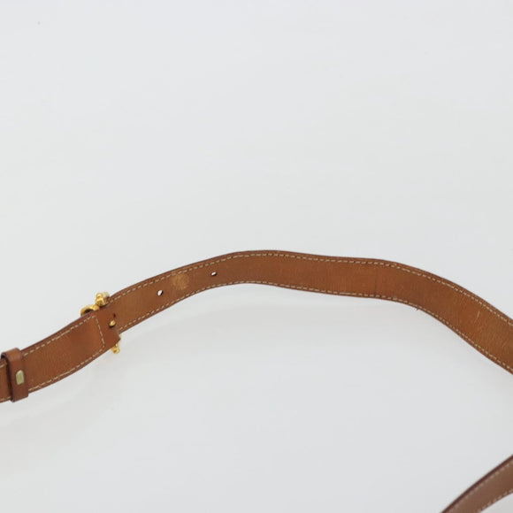 CELINE Macadam Canvas Shoulder Bag PVC Leather Brown Gold Auth YKZ1298