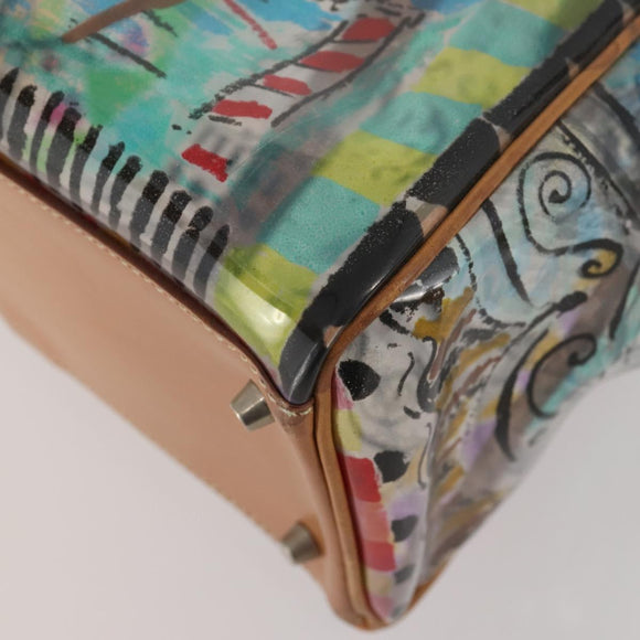 PRADA Handtas Vinyl Veelkleurig Zilver Auth YKZ1299A