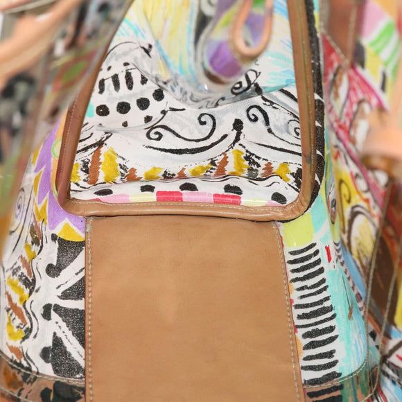 PRADA Handtas Vinyl Veelkleurig Zilver Auth YKZ1299A