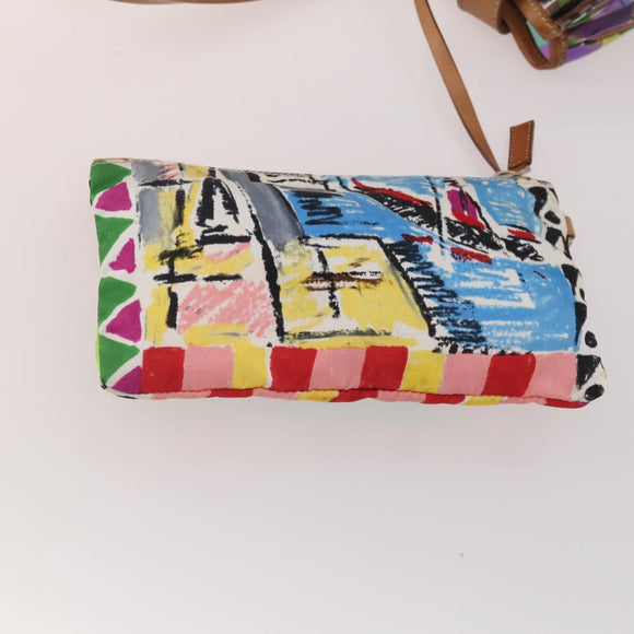 PRADA Handtas Vinyl Veelkleurig Zilver Auth YKZ1299A