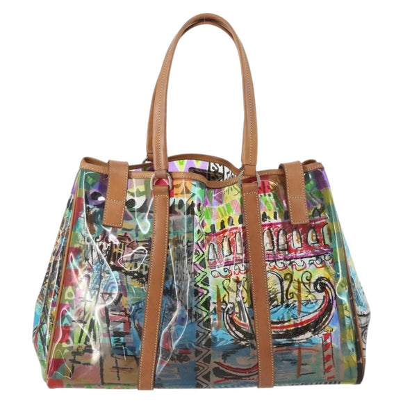 PRADA Handtas Vinyl Veelkleurig Zilver Auth YKZ1299A