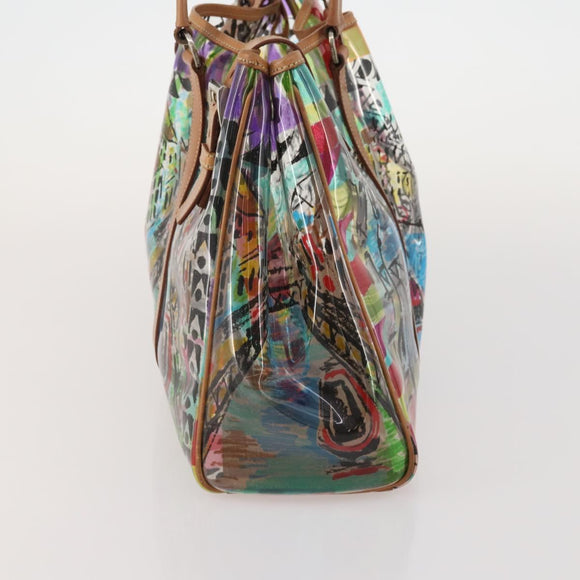 PRADA Handtas Vinyl Veelkleurig Zilver Auth YKZ1299A