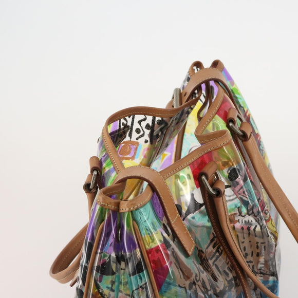 PRADA Handtas Vinyl Veelkleurig Zilver Auth YKZ1299A