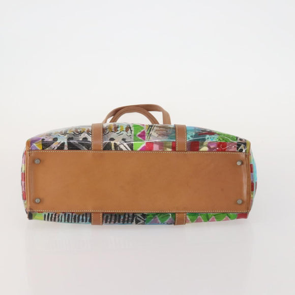 PRADA Handtas Vinyl Veelkleurig Zilver Auth YKZ1299A