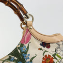 GUCCI Flora Bamboo Hand Bag Canvas Multicolor 137395 Auth YKZ1300A-14