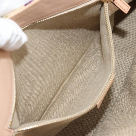 GUCCI Flora Bamboo Hand Bag Canvas Multicolor 137395 Auth YKZ1300A