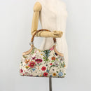 GUCCI Flora Bamboo Hand Bag Canvas Multicolor 137395 Auth YKZ1300A-22