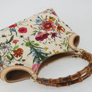 GUCCI Flora Bamboo Hand Bag Canvas Multicolor 137395 Auth YKZ1300A-6