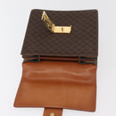 CELINE Macadam Canvas Horse Carriage Bag PVC Leder Braun Gold Auth YKZ1302-9
