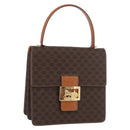 CELINE Macadam Canvas Horse Carriage Bag PVC Leder Braun Gold Auth YKZ1302-1